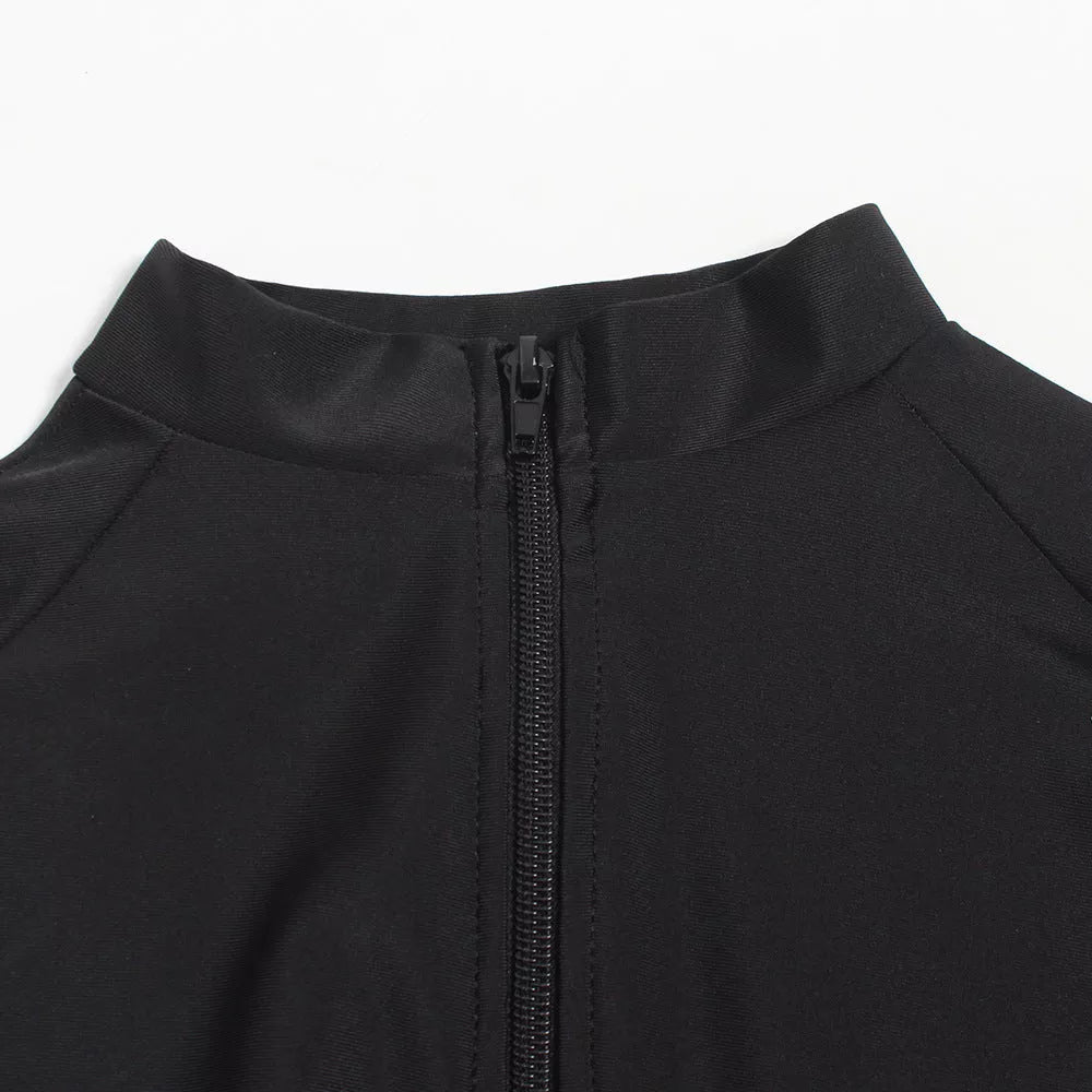 Conservative three-piece Muslim swimsuit for women in black, sizes S to 3XL