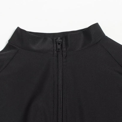 Conservative three-piece Muslim swimsuit for women in black, sizes S to 3XL