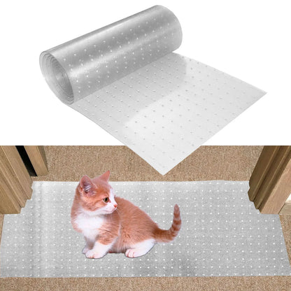 Transparent PVC carpet scratch protective pad for door carpet, cuttable floor mat in 31x160cm size
