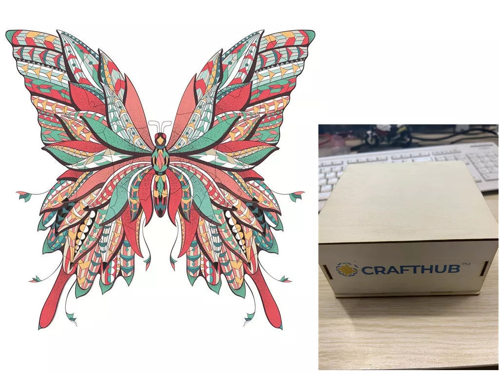 Animal Puzzle Craft Hub A3 Size Wooden Box for puzzle storage and organization