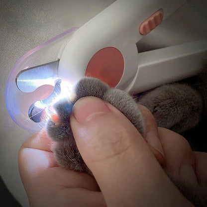 LED illuminated pet nail clippers for safe and precise trimming