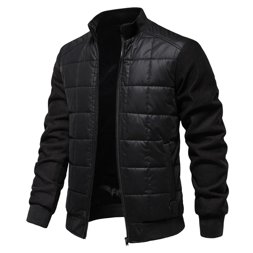 Men's stylish winter stand collar zipper jacket in various colors
