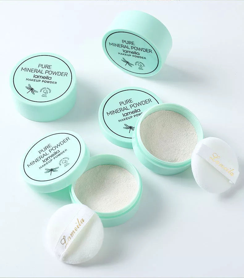 LaMeiLa Loose Powder in ivory, brighten skin, and natural color shades for oil control and natural finish