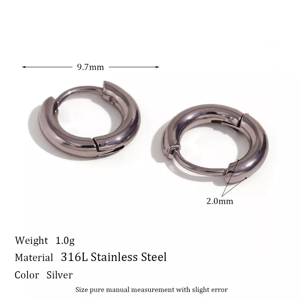 Stainless steel plated 18K ear hoop jewelry for women in golden and silver finishes