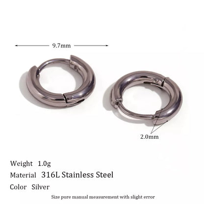 Stainless steel plated 18K ear hoop jewelry for women in golden and silver finishes