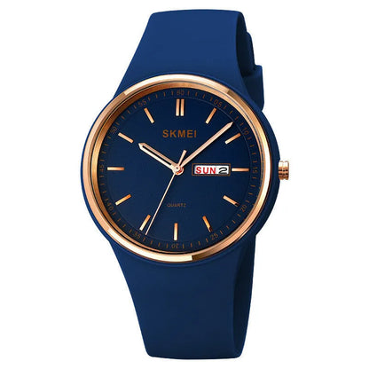 Silicone quartz watch for female students with 42mm dial in six colour options.