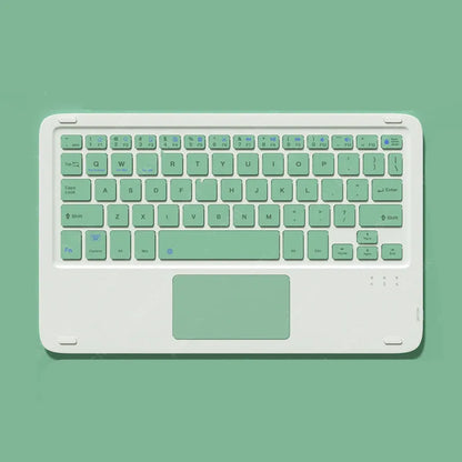 Bluetooth wireless keyboard and mute mouse set in compact 24.8cm design with charging cable