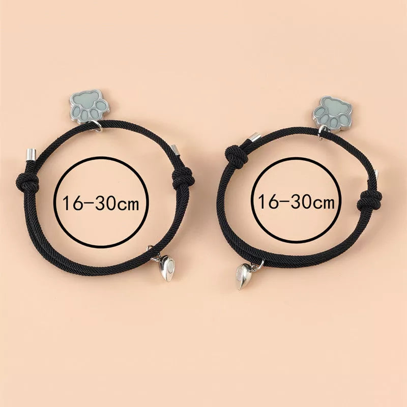 Adjustable luminous dog claw pendant bracelet with magnetic buckle in green and blue