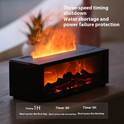 Square flame aromatherapy machine with 3D flame effect and 7 colour mood lights
