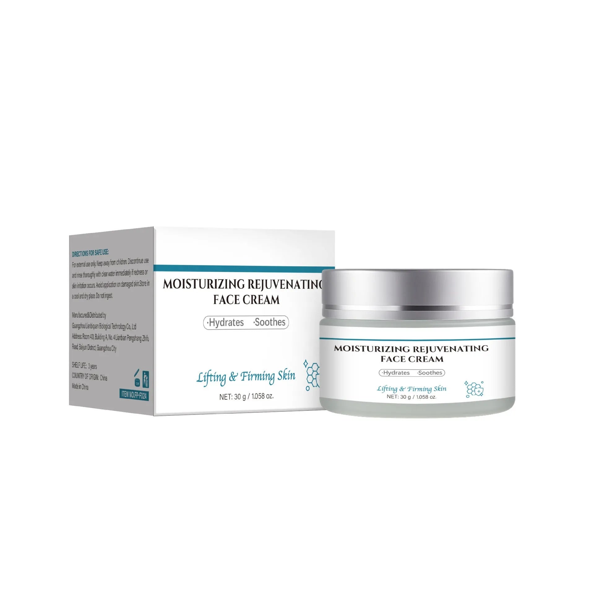 30g jar of anti-aging cream with applicator, model FP-F024.