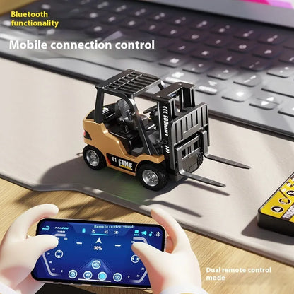 1:64 scale alloy Bluetooth remote control forklift model with obstacle accessories