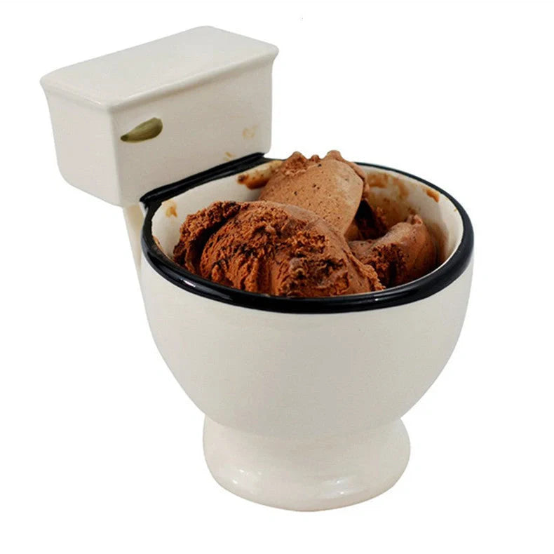 Toilet-shaped ceramic mug with handgrip, perfect for coffee or tea, 280 ml capacity
