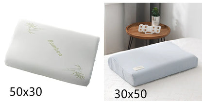 Bamboo fibre cervical pillow with slow rebound memory cotton in four size options for neck support