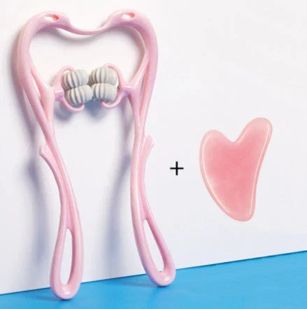 6-wheel neck massager with smooth-rolling balls for soothing muscle relief and relaxation