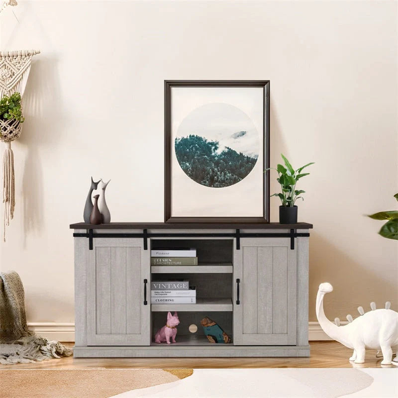 Vintage Wooden TV Cabinet in khaki color for living room