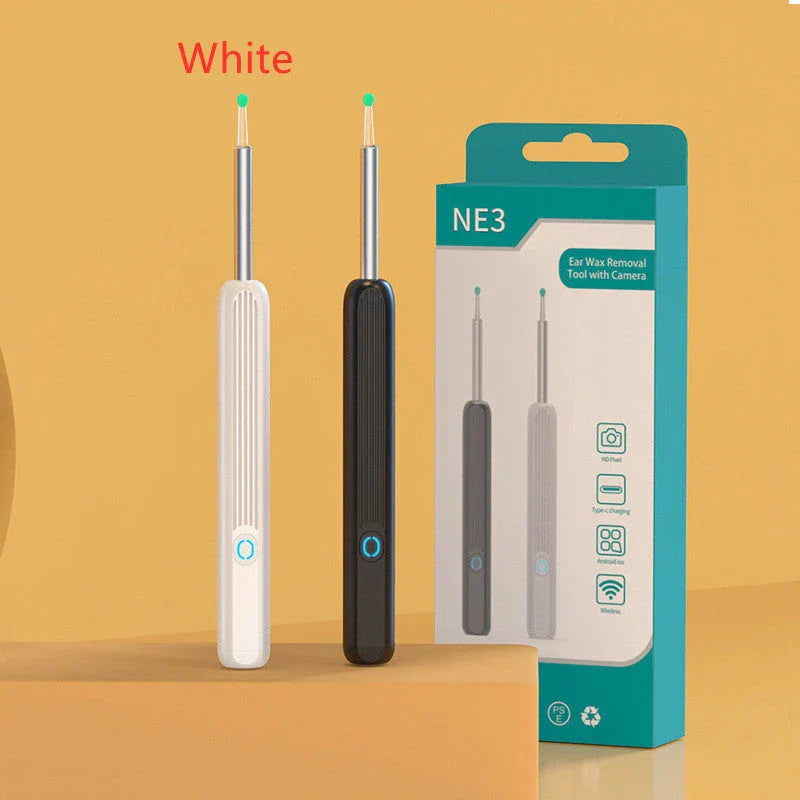 Wireless otoscope with 360-degree HD camera and LED light for safe and effective earwax removal