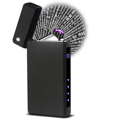 Engraved rechargeable electric lighter with '100 kinds of love' projection feature, available in various ice-inspired color options