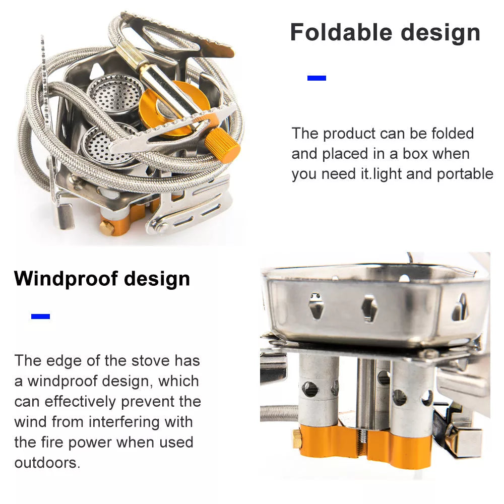 Foldable portable windproof picnic stove for outdoor adventures
