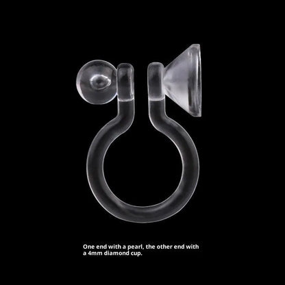 Transparent U-shaped plastic resin ear clip converter for stud earrings, unisex, single piece