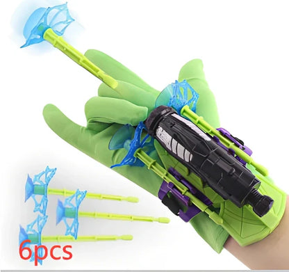 Green Spider Launcher wrist toy with transmitter and suction gloves on adjustable strap