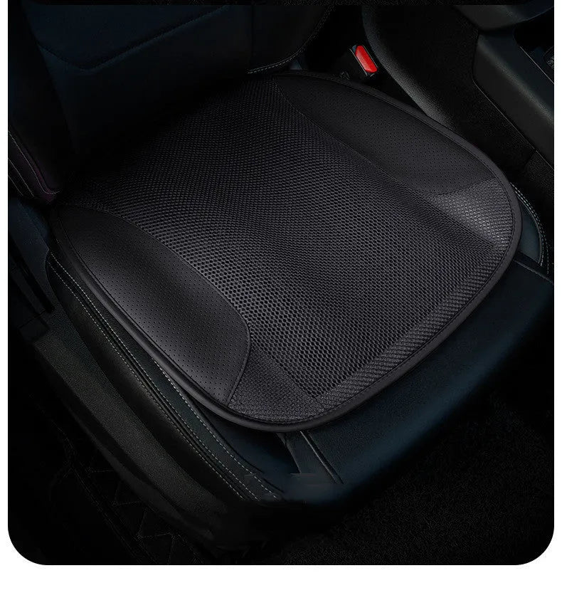 Ventilated Car Seat Cushion with USB-Powered 5V Cooling Fans for Summer Driving Comfort in Black, Pink, Cyan, or Coffee Colour Options