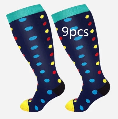 Premium plus-size compression socks with bamboo fibers for superior comfort and support