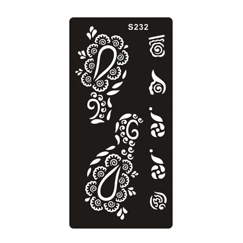 Geometric hollow design temporary tattoo sticker in Southeast Asian style on water transfer paper