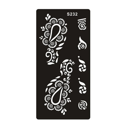 Geometric hollow design temporary tattoo sticker in Southeast Asian style on water transfer paper