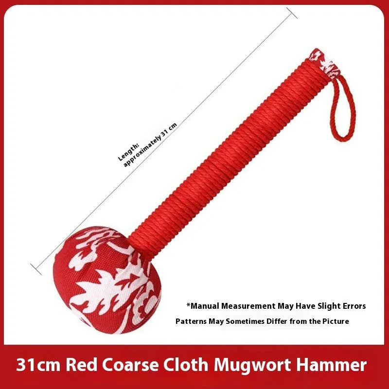 Argy wormwood massage hammer in green colour with 26cm handle for neck and shoulder massage
