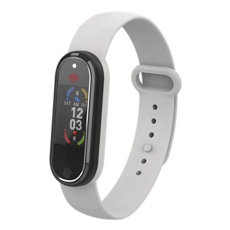 Ultrasonic mosquito repellent bracelet in black and white colors, designed for comfortable all-day wear and effective pest control during outdoor activities.