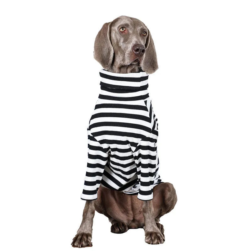 Black and white polyester dog clothing for large breeds in thin inner layer design