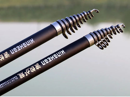 Corrugated Longji Fishing Rod Set with light hard carbon construction and fishing reel