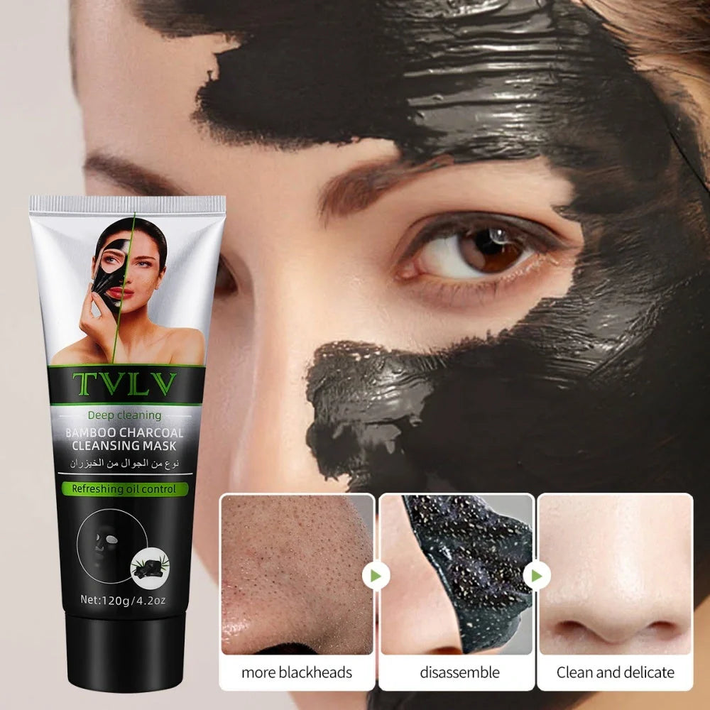 Premium Bamboo Charcoal Facial Cleansing Mask - Deep Cleansing, Pore Minimizing, and Skin Rejuvenation