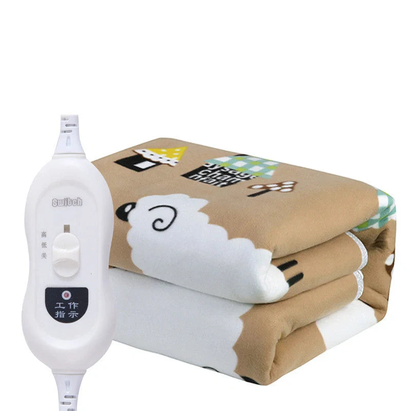 110V electric blanket with stripes, available in brown and gray, sizes 150cm×70cm to 180cm*150cm
