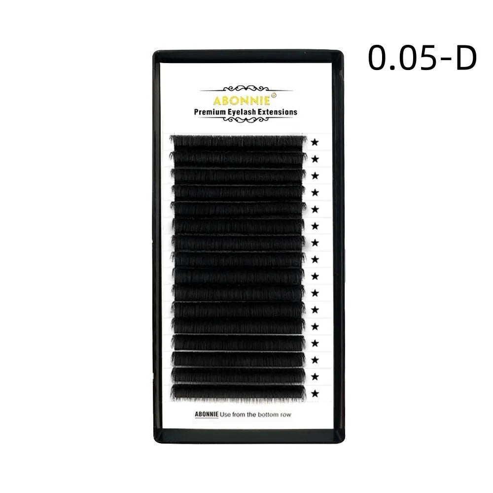 16-row dense false eyelashes made from mink hair with matte finish, showing length options from 8mm to 18mm
