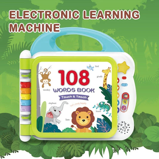 Kids English Learning Machine with Bluetooth in pink, red, and green colors