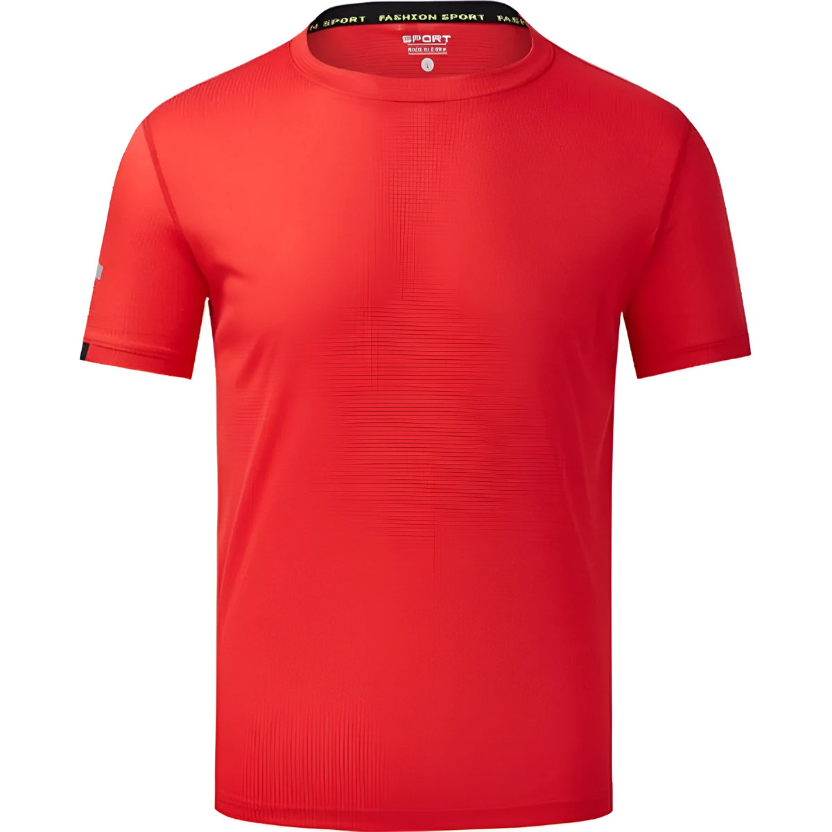Man wearing a solid colour ice silk quick-drying short sleeve sports shirt