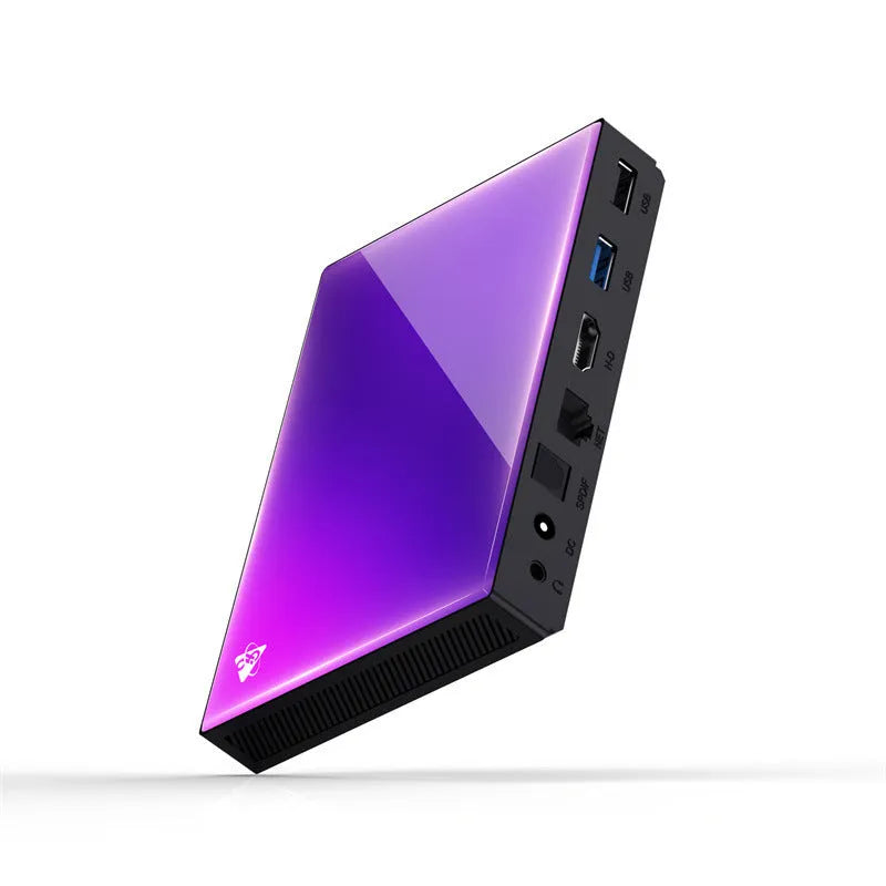 Android eight-core set-top box, 96mm x 16.8mm, with HDMI, Bluetooth, WiFi, remote control and DC power supply