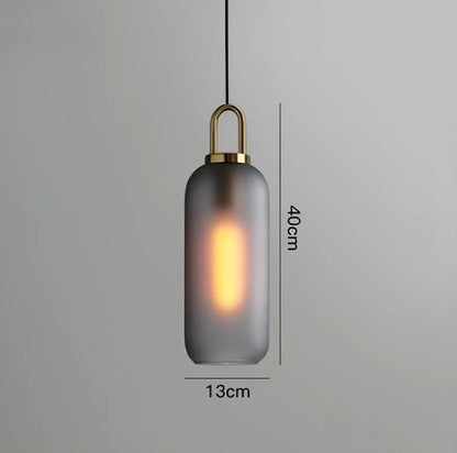 Nordic glass ball chandelier with adjustable height mechanism and frosted soot glass components