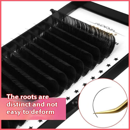 16-row dense false eyelashes made from mink hair with matte finish, showing length options from 8mm to 18mm