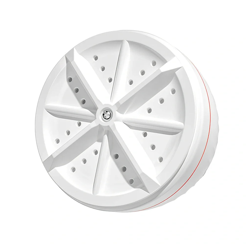 White portable turbine washing machine with USB power connection for dormitory use