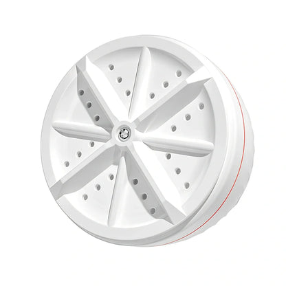 White portable turbine washing machine with USB power connection for dormitory use