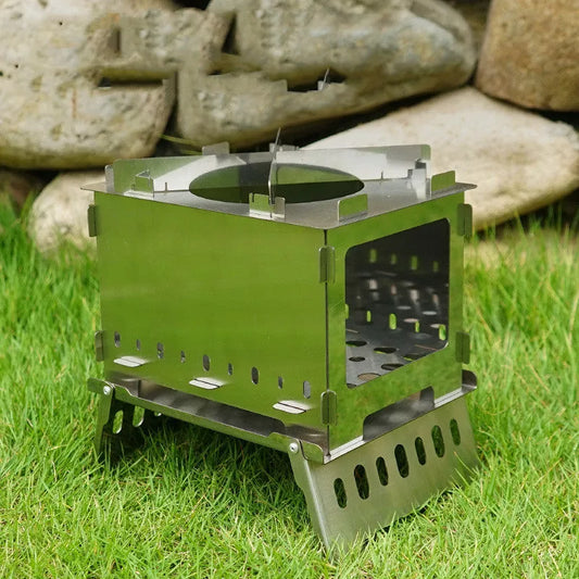 Outdoor Folding Card Stove Barbecue Rack with stainless steel construction