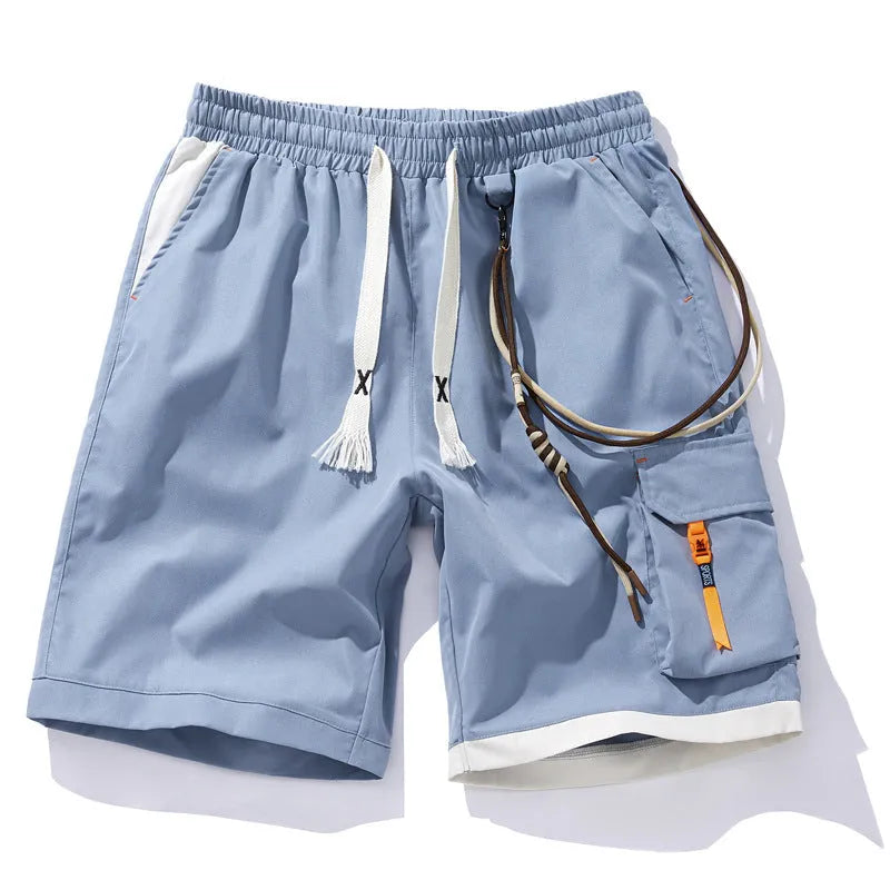 Men's plus size bamboo fibre shorts in coffee colour with straight-leg design and cropped length for athletic activities