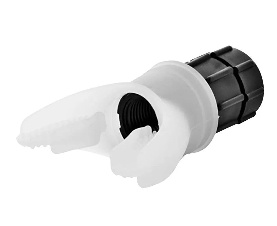 Portable breathing trainer in white and black with adjustable resistance for enhanced lung capacity