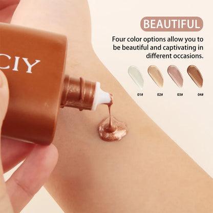Face and body highlight contour liquid in 30ml bottle with four shade options
