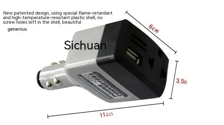 011C model car charger with cigarette lighter plug and USB port for wireless charging