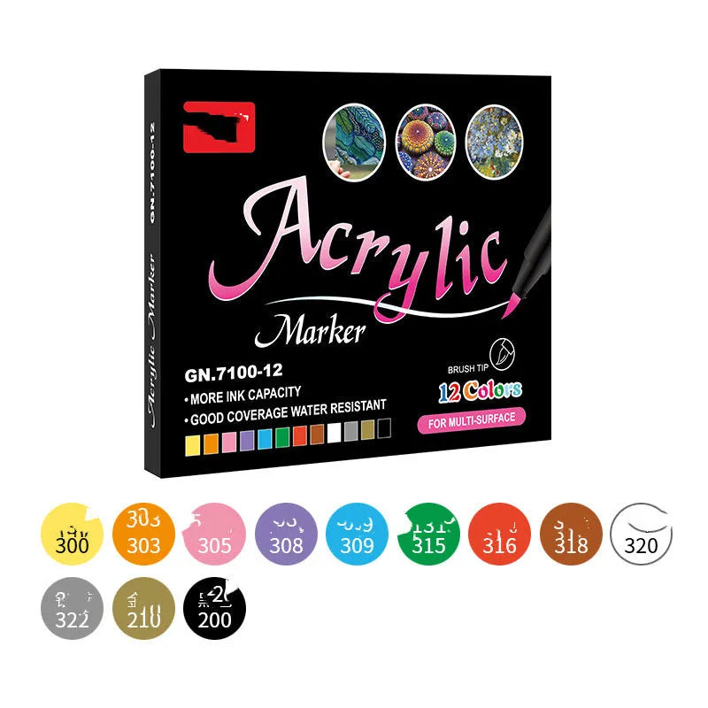 Hand pen body painting DIY graffiti set with 16.5cm plastic pens in a colour box