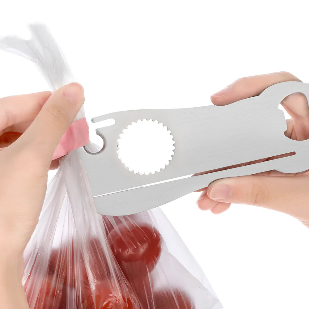 Multifunctional stainless steel corkscrew 15cm long in steel colour with bottle opener