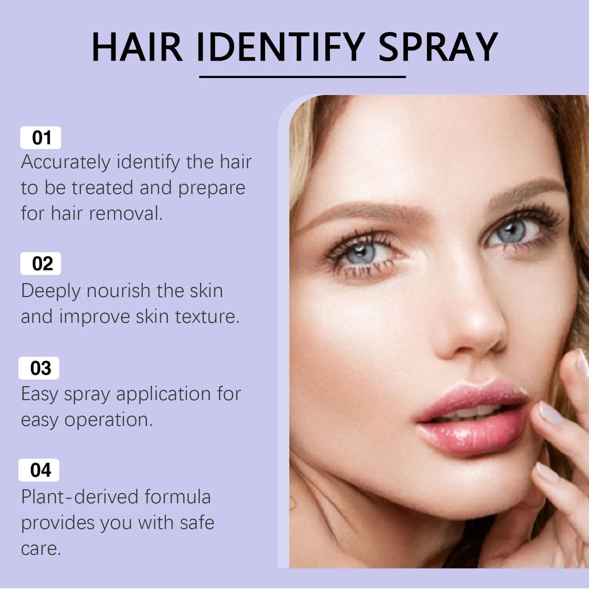 120ml bottle of portable non irritating hair removal spray with plant extracts